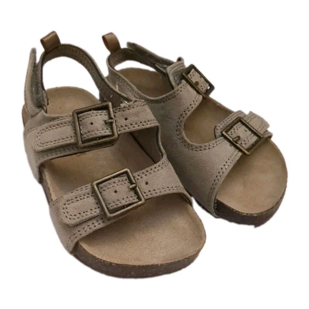 OshKosh B'Gosh Toddler Sandals Bruno5 Tan Size 8M Toddler TDV Hook & Loop Adjust